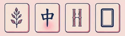 Four mahjong tiles